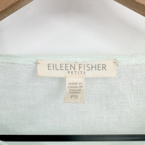 Eileen Fisher 100% Linen Button Down Ombre Dip Dye Tunic Size Small Petite - Picture 5 of 8